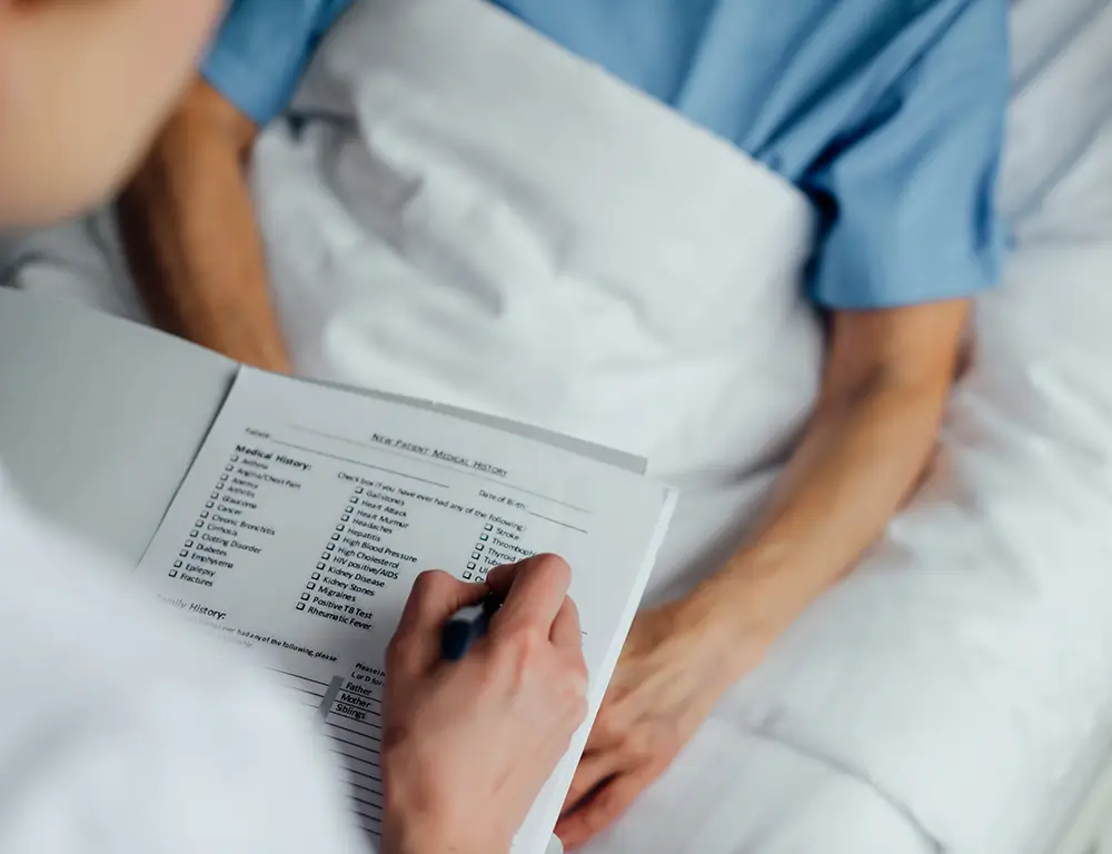 Patient nach der OP bei der Urologie Cascetta